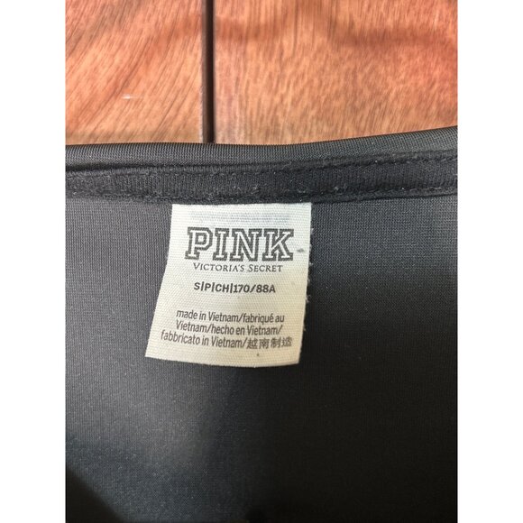Victorias Secret PINK Black Velour Hoodie & Jogger Set W/Rhinestones Womens S - Picture 7 of 9